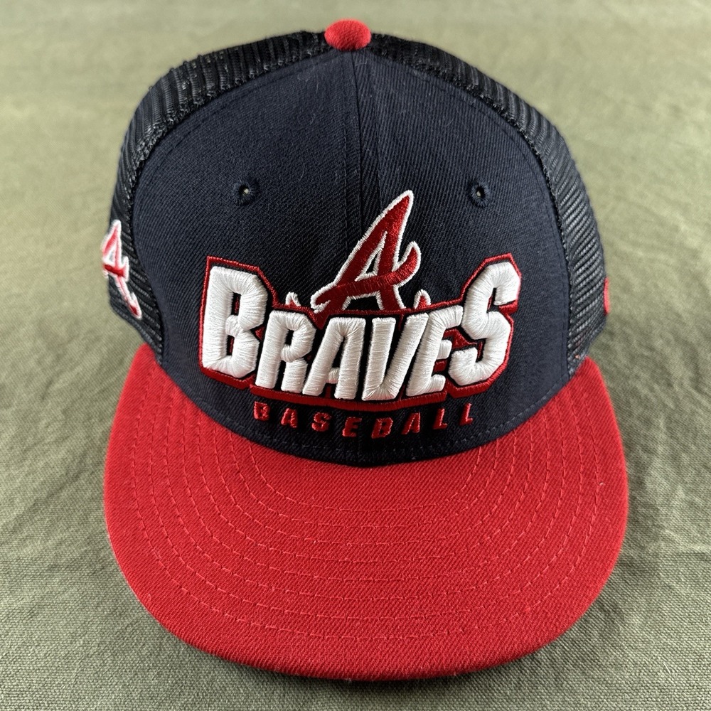 New Era 9FIFTY Atlanta Braves Snapback Hat Trucker Mesh MLB
